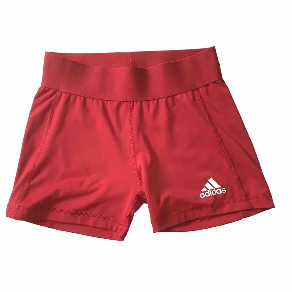 ADIDAS AEROREADY Women Compression Bike Spandex Booty Gym Shorts S Red TechFit - Picture 1 of 10